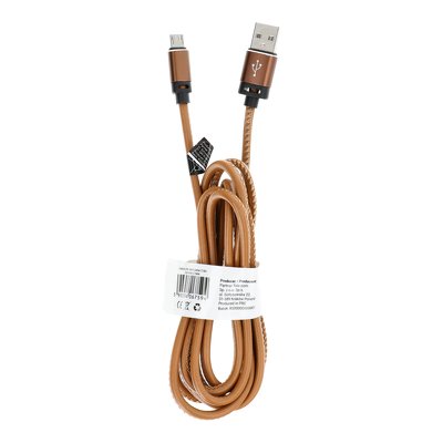 Cavo USB - Micro Leather C184 2 metri, marrone chiaro