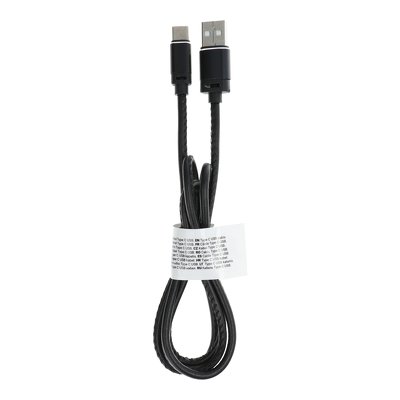 Cavo USB - Tipo C 3.0 Leather C183 1 metro, nero