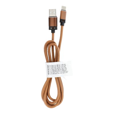 Cavo USB - Tipo C 3.0 Leather C183 1 metro, marrone chiaro