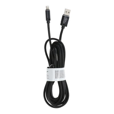 Cavo USB per iPhone Lightning 8-pin Leather C182 3 m nero
