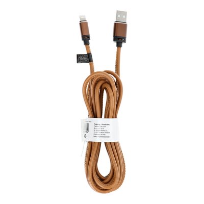 Cavo USB per iPhone Lightning 8-pin Leather C182 3 m marrone chiaro