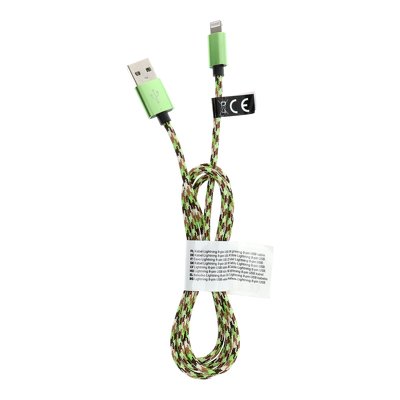 Cavo USB per iPhone Lightning 8-pin Nylon C246 1 m verde