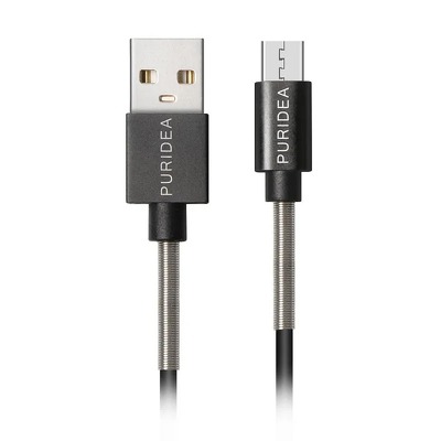PURIDEA kabel USB do iPhone Lightning 8-pin L18 2.4A stop aluminium 2 metry czarny