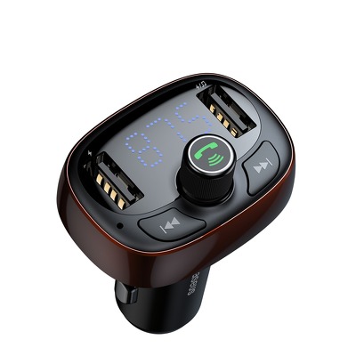 BASEUS trasmettitore FM Bluetooth MP3 con caricatore da auto 2 x USB 3,4A + TF microSD caffe
