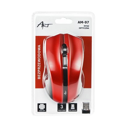 Mouse ART wireless-optica USB AM-97 rosso