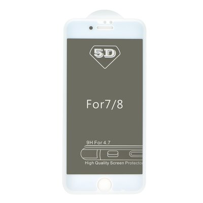 5D Full Glue Tempered Glass - APP IPHO 7 Plus / 8 Plus Privacy bianco