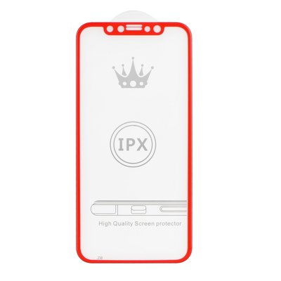 5D Full Glue Tempered Glass - APP IPHO X / XS rosso