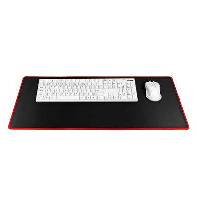 Tappetino tastiera e mouse per giocatori 700x300x3mm / nero / finitura rossa