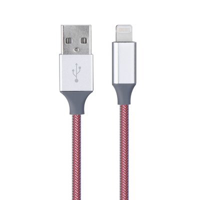 Cavo USB metallo NEW - Apple Iphone, Ipad - Lightning rosso