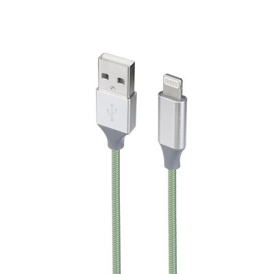Cavo metallico USB NUOVO adatto per Apple, Iphone, Ipad Lightning Green