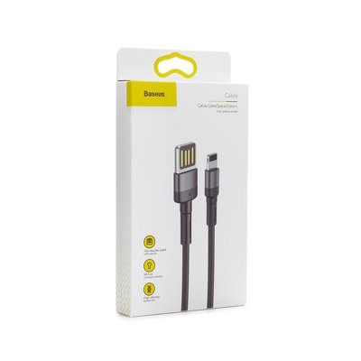Cavo USB BASEUS Cafule per Apple iPhone 2.4A 1 metro grigio-nero