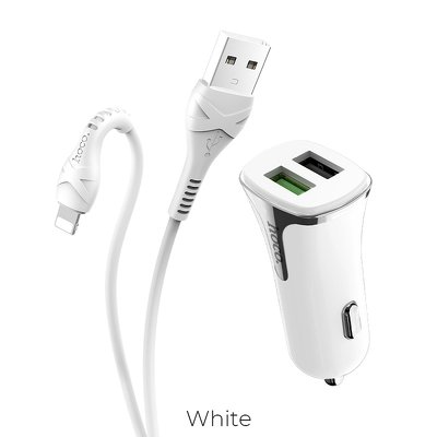 Caricabatterie USB HOCO 2x QC3.0 + cavo Apple Lightning Z31 bianco