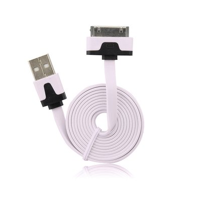 USB FLAT CABLE APP IPHO 3G/3Gs/4G/iPad/iPod light pink